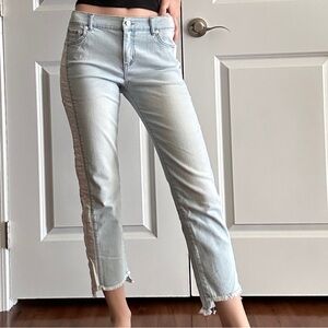 Jordache Adjustable Waist Side-Stripe Ankle Jeans Girls